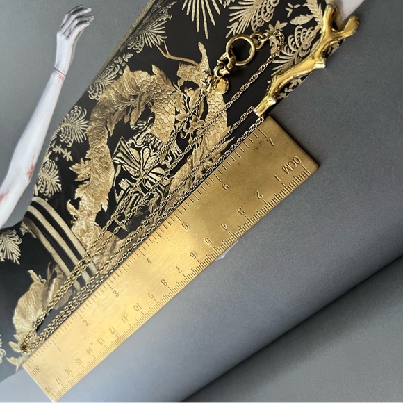 J.CREW • Gold Branch Pendant On Long Chain Necklace - Picture 11 of 11